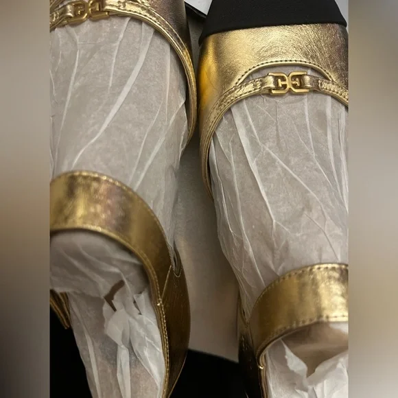 Sam Edelman Rylie Amber Gold&Black Shoes size 6.5 NWOT Leather Fabric Upper - Picture 11 of 15